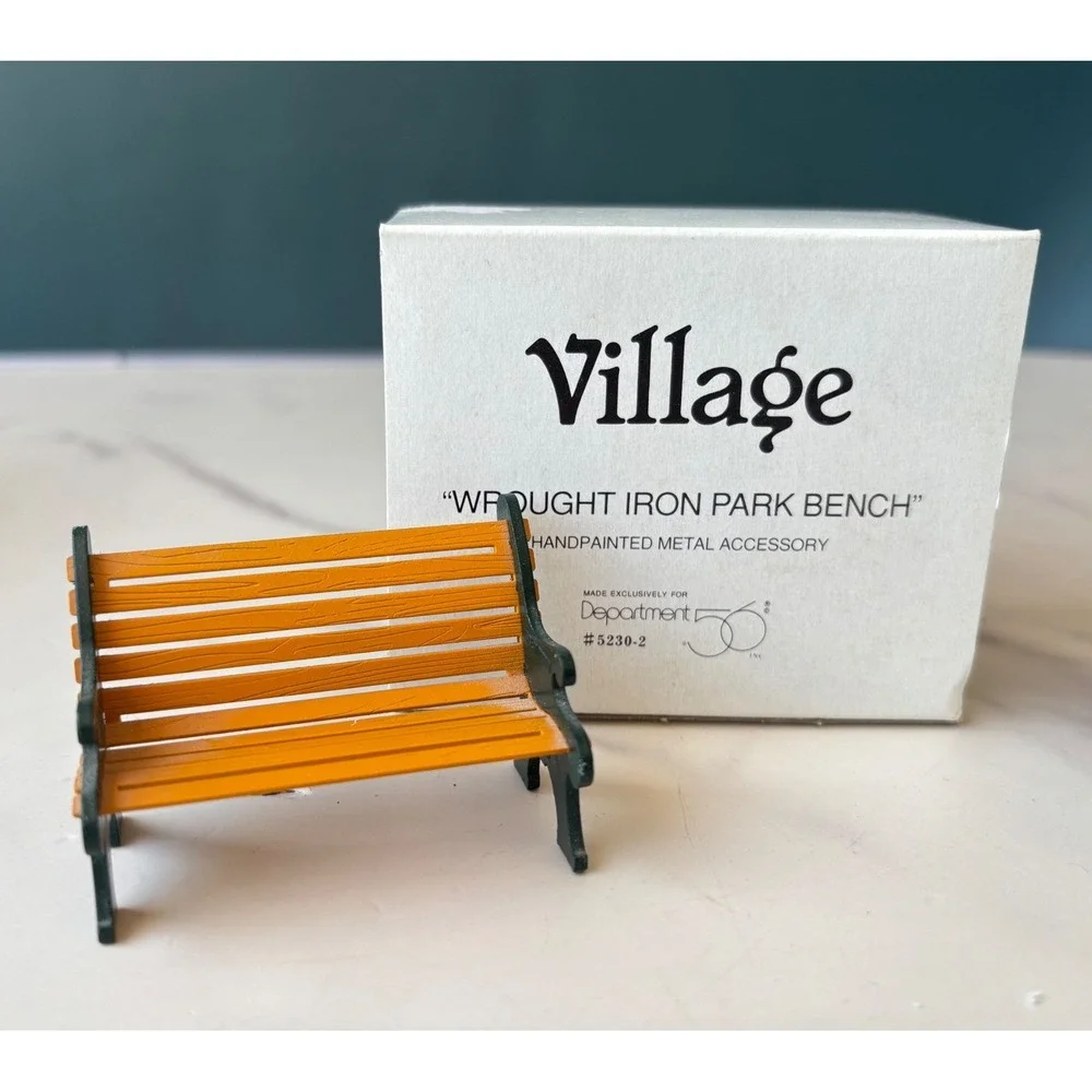 Department 56 Village Wrought Iron Park Bench Handpainted Metal Accessory 5230-2